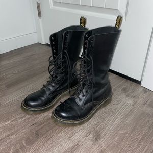Dr. Martens Black Leather Boots 14-eye